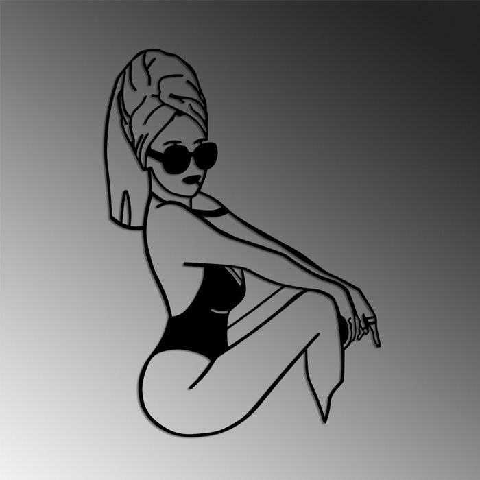 Wallity Cool Woman Escultura de Pared Negra